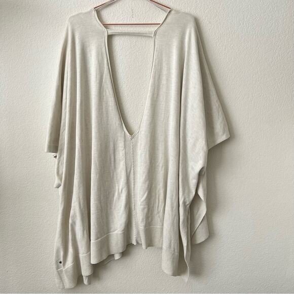 Lululemon Free To Coast Wrap Heathered Dove Grey ivory cream open cardigan - Picture 7 of 9
